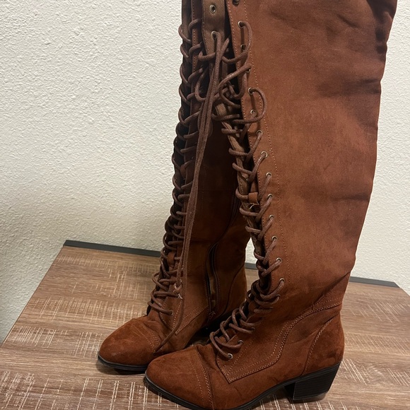 Amazon.com: Oakley Coyote Leather Brown Boot, High-Profile  Oakley Chestnut Over the Knee Lace-Up Boots